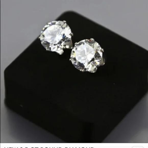 NEW 2.5 CT STERLING SILVER EARRINGS, NICE EARRINGS, CUTE EARRINGS - Picture 4 of 4